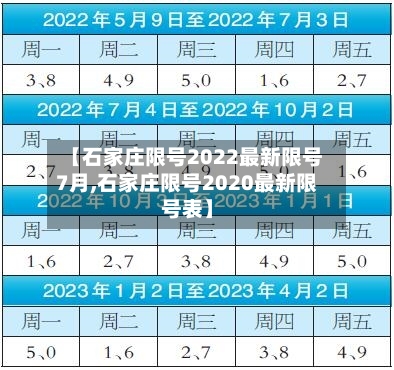 【石家庄限号2022最新限号7月,石家庄限号2020最新限号表】-第2张图片