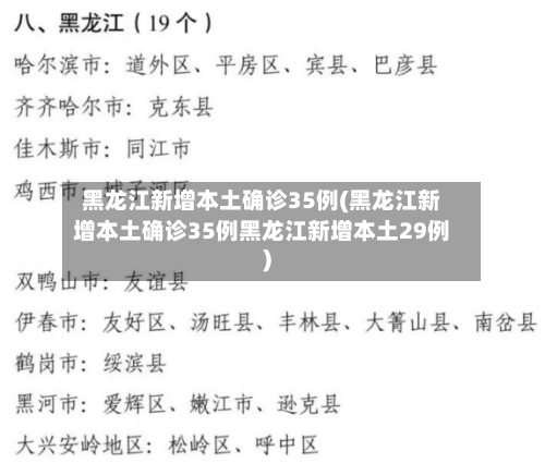 黑龙江新增本土确诊35例(黑龙江新增本土确诊35例黑龙江新增本土29例)-第3张图片