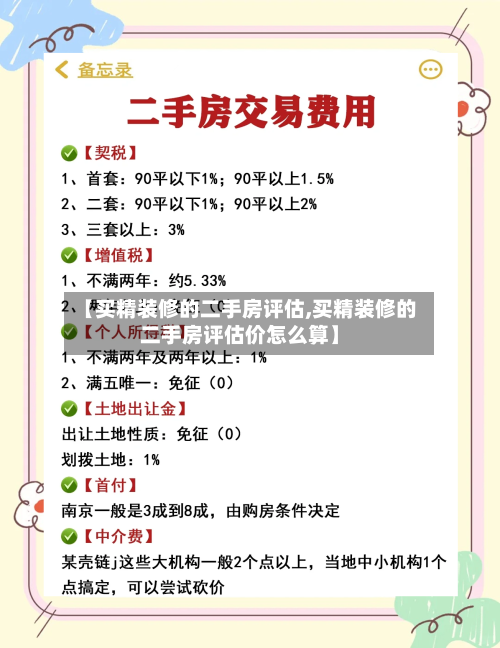 【买精装修的二手房评估,买精装修的二手房评估价怎么算】-第3张图片