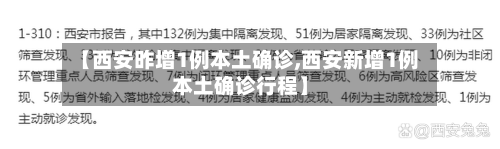 【西安昨增1例本土确诊,西安新增1例本土确诊行程】-第2张图片