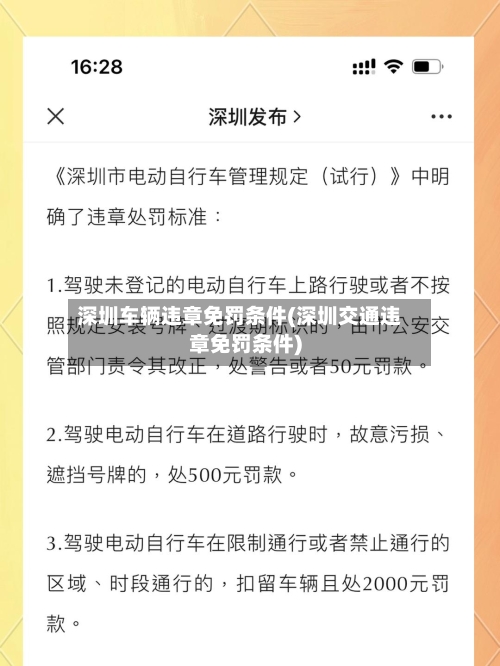深圳车辆违章免罚条件(深圳交通违章免罚条件)-第3张图片