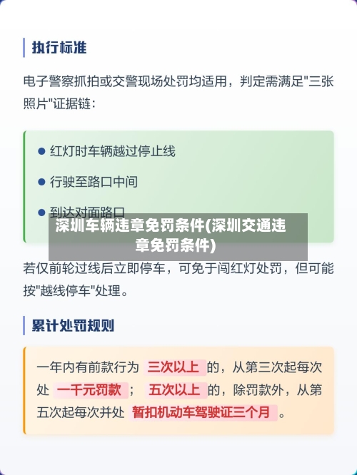 深圳车辆违章免罚条件(深圳交通违章免罚条件)
