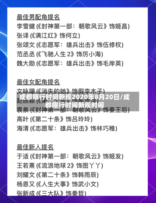 成都限行时间新规2020年8月20日/成都限行时间新规时间-第2张图片