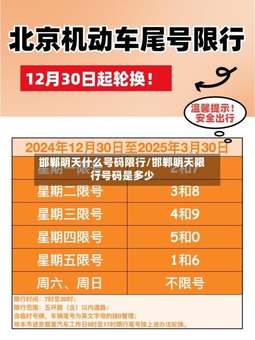 邯郸明天什么号码限行/邯郸明天限行号码是多少-第2张图片