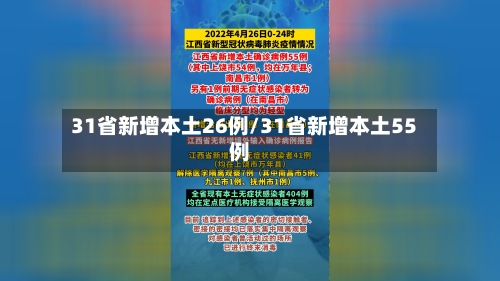 31省新增本土26例/31省新增本土55例