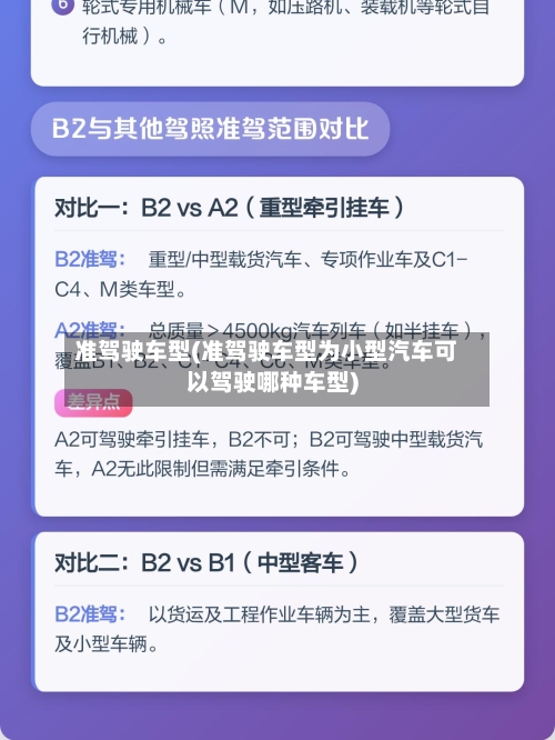 准驾驶车型(准驾驶车型为小型汽车可以驾驶哪种车型)
