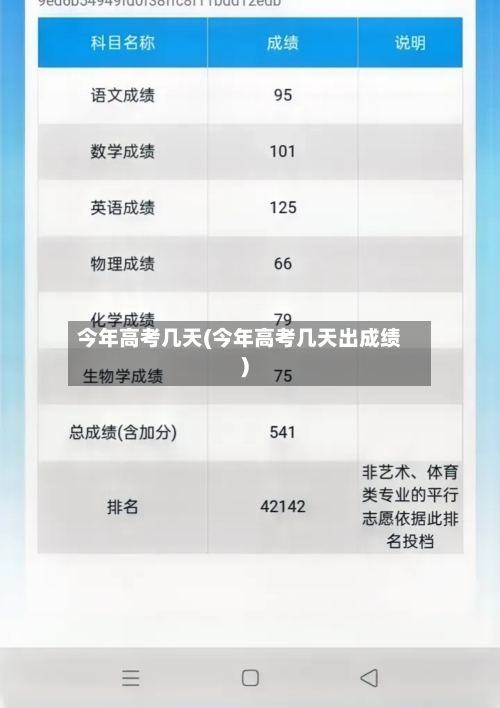 今年高考几天(今年高考几天出成绩)-第2张图片