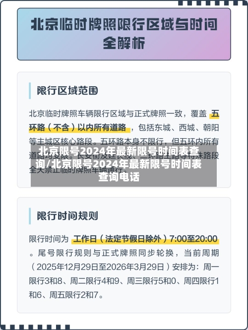 北京限号2024年最新限号时间表查询/北京限号2024年最新限号时间表查询电话
