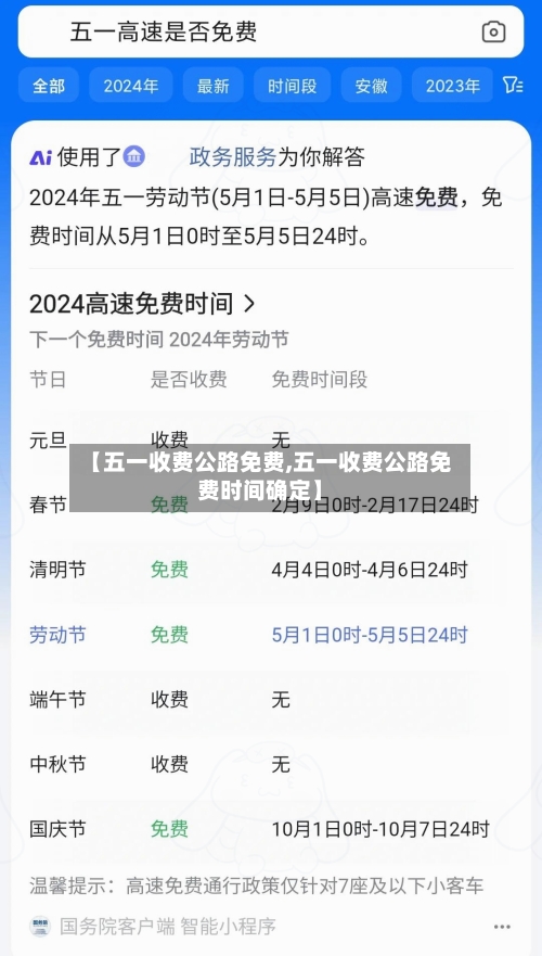 【五一收费公路免费,五一收费公路免费时间确定】-第2张图片