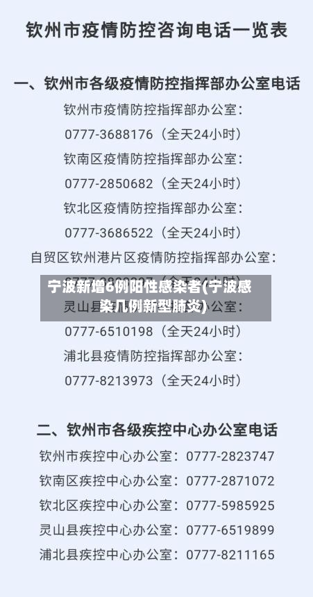 宁波新增6例阳性感染者(宁波感染几例新型肺炎)