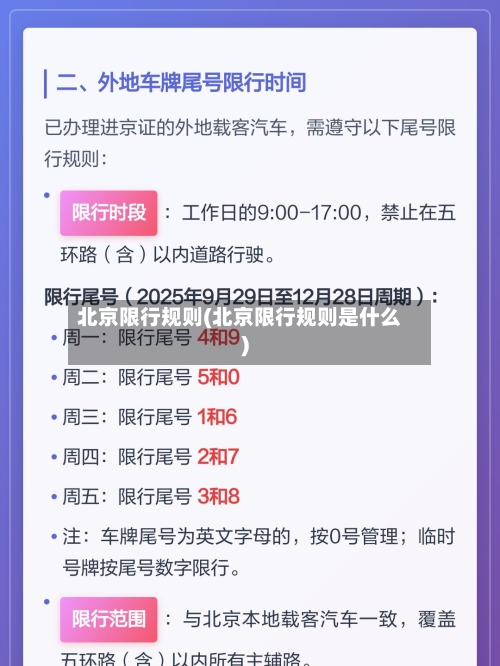 北京限行规则(北京限行规则是什么)
