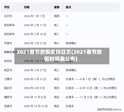 2021春节放假安排日历(2021春节放假时间表公布)-第3张图片