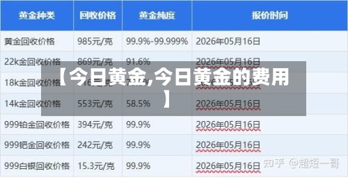 【今日黄金,今日黄金的费用】